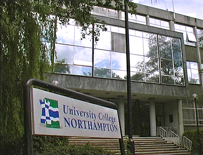 UON external sign with Maidwell reception in the background
