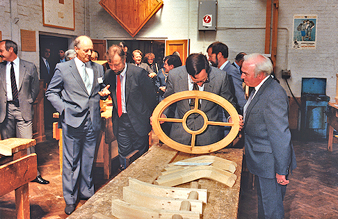 Royal visit - HRH the Duke of Gloucester inspects carpentry
