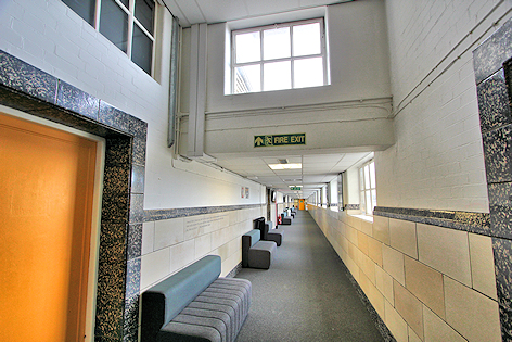 Corridor with window facing above