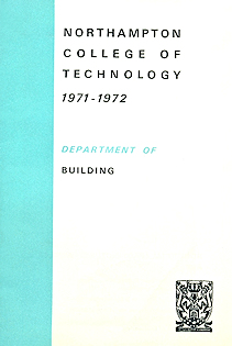 Cover of NCT Dept of Building brochure, 1971-72