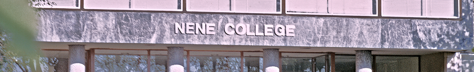 Nene College lettering over the main entrance