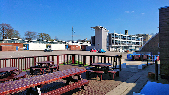 View across car park