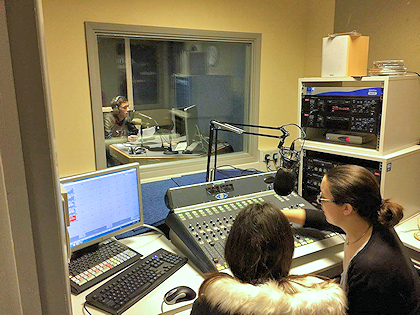 Students in the Avenue radio studio