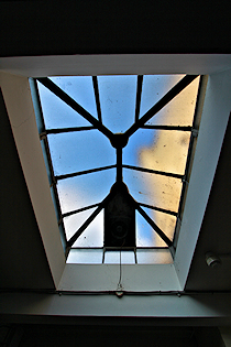 Skylight with blue sky
