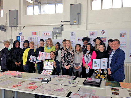 Students, tutor and visitor in a Maidwell classroom